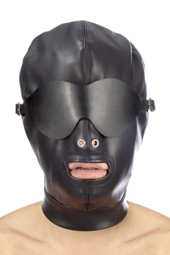 БДСМ маска Fetish Tentation BDSM hood in leatherette with removable mask