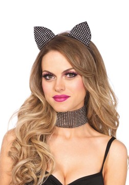 Набор ушки и чокер кошки Leg Avenue Cat ear headband & choker Black