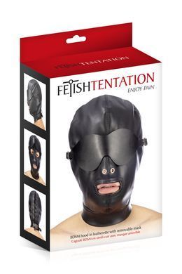 БДСМ маска Fetish Tentation BDSM hood in leatherette черная