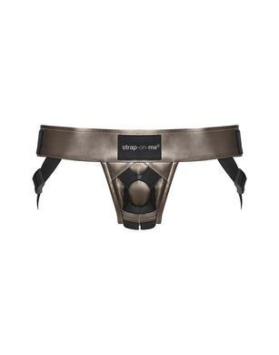 Трусы для страпона Strap-On-Me Leatherette HARNESS CURIOUS коричневые - фото