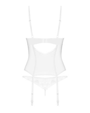 Корсет с трусиками Obsessive Alissium corset & thong M/L (мятая упаковка)