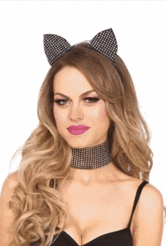 Набор ушки и чокер кошки Leg Avenue Cat ear headband & choker Black