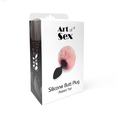 Анальна пробка з хвостиком чорна (3,5 см) М Art of Sex Silicone plug