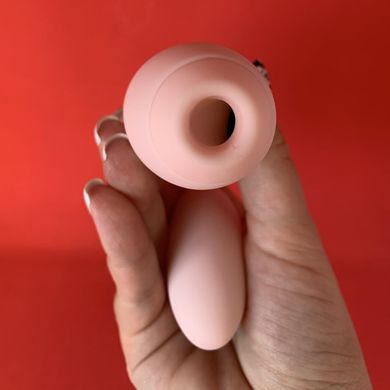 Вакуумный стимулятор клитора с виброяйцом KissToy Miss VV Pink - фото