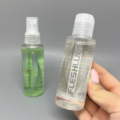 Набор Fleshlight анальная смазка Fleshlube Slide (100 мл) + спрей дезинфектор для игрушек FleshWash (100 мл)