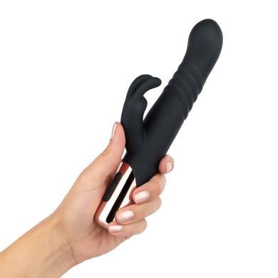Вибратор-кролик с фрикциями Rosy Gold Rabbit Vibrator with thrusting function Black - фото