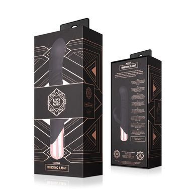 Вибратор-кролик с фрикциями Rosy Gold Rabbit Vibrator with thrusting function Black - фото