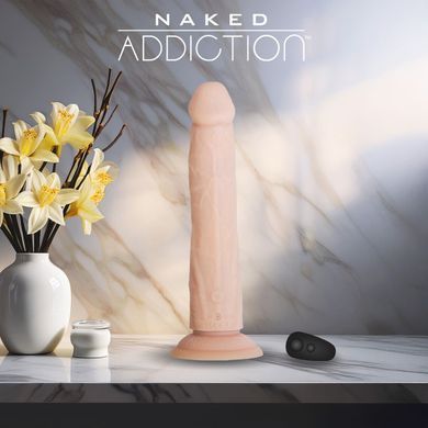 Фалоімітатор з ротацією та пульсацією ADDICTION Naked 8" Rotating & Thrusting Dong Vanilla (20,3см) - фото