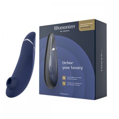 Womanizer Premium 2 Blueberry - вакуумний стимулятор клітора - фото