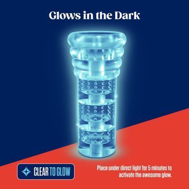 Мастурбатор, що світиться у темряві, Blush Luz Glow in the Dark Masturbator Clear - фото