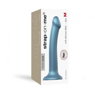 Насадка для страпона Strap-On-Me Mono Density Dildo Blue M (длина 18 см; диаметр 3,3 см) - фото