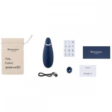 Womanizer Premium 2 Blueberry - вакуумний стимулятор клітора - фото