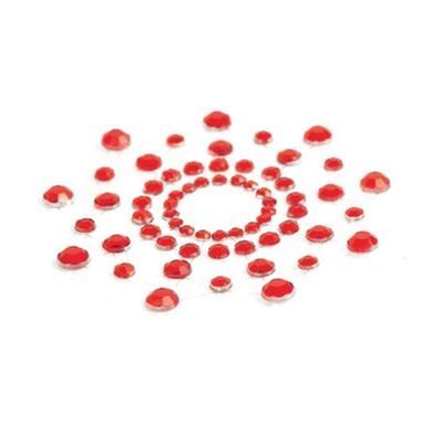 Пэстис из кристаллов Bijoux Indiscrets - Mimi Red, украшение на грудь - фото