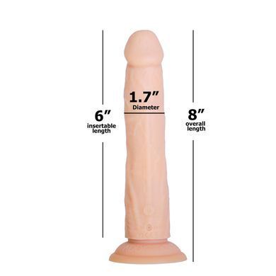 Фалоімітатор з ротацією та пульсацією ADDICTION Naked 8" Rotating & Thrusting Dong Vanilla (20,3см) - фото