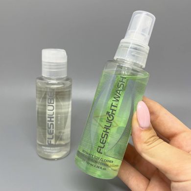 Набор Fleshlight анальная смазка Fleshlube Slide (100 мл) + спрей дезинфектор для игрушек FleshWash (100 мл)