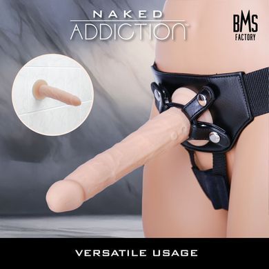 Фалоімітатор з ротацією та пульсацією ADDICTION Naked 8" Rotating & Thrusting Dong Vanilla (20,3см) - фото