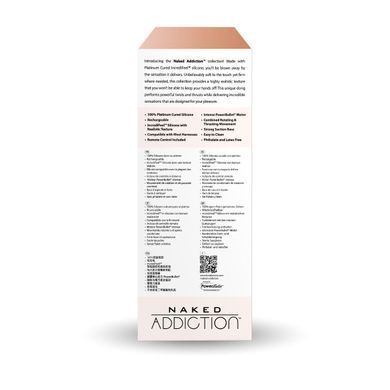 Фалоімітатор з ротацією та пульсацією ADDICTION Naked 8" Rotating & Thrusting Dong Vanilla (20,3см) - фото