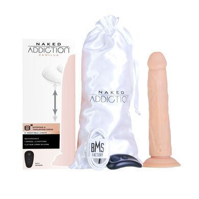 Фалоімітатор з ротацією та пульсацією ADDICTION Naked 8" Rotating & Thrusting Dong Vanilla (20,3см) - фото
