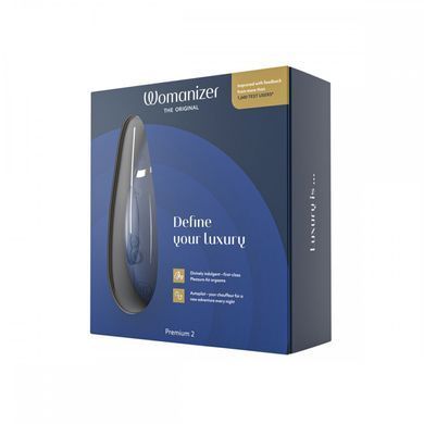 Womanizer Premium 2 Blueberry - вакуумний стимулятор клітора - фото