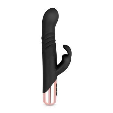 Вибратор-кролик с фрикциями Rosy Gold Rabbit Vibrator with thrusting function Black - фото
