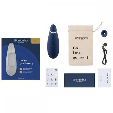 Womanizer Premium 2 Blueberry - вакуумний стимулятор клітора - фото