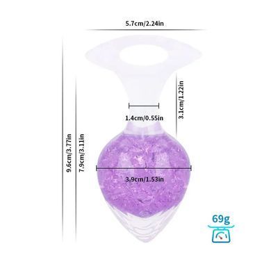 Анальна пробка Liebe Seele Heart-shaped Crystal Anal Plug Purple Medium 3,9 см фіолетова - фото