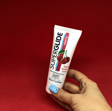 Superglide Hot - cъедобная смазка для орального секса со вкусом вишни - 75 мл - фото