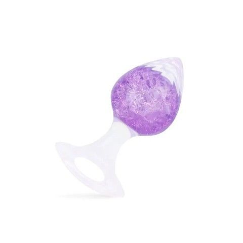 Анальна пробка Liebe Seele Heart-shaped Crystal Anal Plug Purple Medium 3,9 см фіолетова - фото