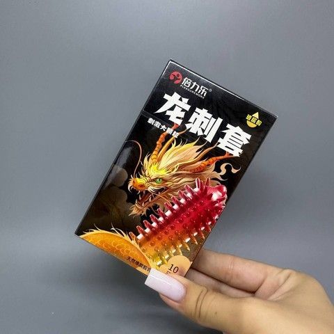 Презервативи точковий з гіалуроновою кислотою BEILILE Pleasure More DRAGON SPIKE 10 шт - фото