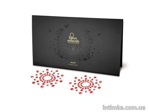 Пэстис из кристаллов Bijoux Indiscrets - Mimi Red, украшение на грудь - фото