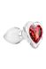Скляна анальна пробка з кристалом серце (3,8 см) ADAM ET EVE RED HEART GEM SMALL - фото товару