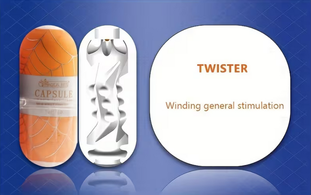 Мастурбатор-яйце Intimka Capsule Deep Throat twister помаранчевий - фото