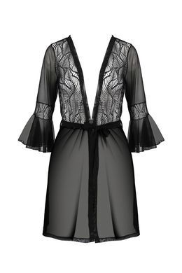 Еротичний пеньюар Passion LEAFA PEIGNOIR black S/M