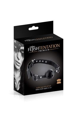 Кляп з кулькою Fetish Tentation Premium Leather gag with stiff ball - фото