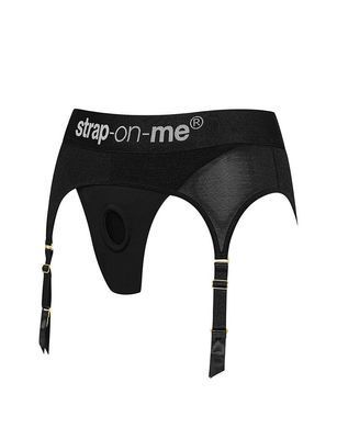 Трусы для страпона с подвязками для чулок Strap-On-Me REBEL HARNESS M - фото