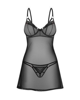 Сорочка та трусики Obsessive Euridia chemise & tanga M/L