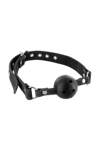 Кляп з кулькою Fetish Tentation Premium Leather gag with stiff ball - фото