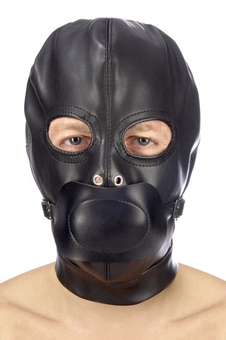 БДСМ маска с кляпом Fetish Tentation BDSM hood with removable gag