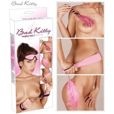 Bad Kitty fetish Set - набір БДСМ 5 предметів рожевий - фото