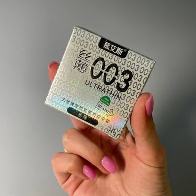 Набір ультратонких презервативів 0,03 мм Muaisi Silver (3 шт) - фото