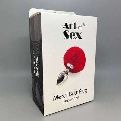 Анальна пробка з хвостиком (3,5 см) Art of Sex Metal plug Rabbit Tail