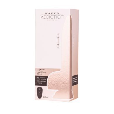 Фалоімітатор з пульсацією Addiction Naked 8.5&rdquo; Thruster Vanilla (21,6 см) - фото
