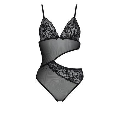 Боді з ажурним ліфом Passion Christa Body black S/M