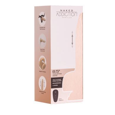 Фалоімітатор з пульсацією Addiction Naked 8.5&rdquo; Thruster Vanilla (21,6 см) - фото