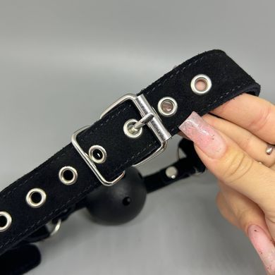 Кляп с шариком Fetish Tentation Premium Leather gag with stiff ball - фото