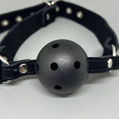 Кляп с шариком Fetish Tentation Premium Leather gag with stiff ball - фото