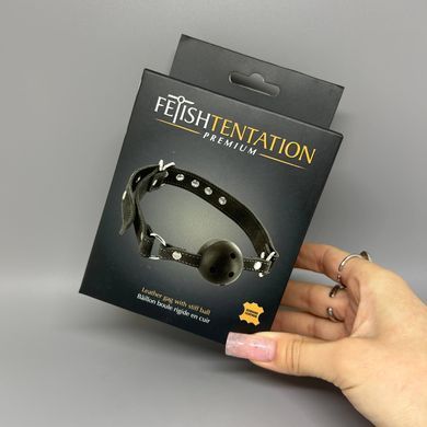 Кляп с шариком Fetish Tentation Premium Leather gag with stiff ball - фото