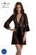 Еротичний пеньюар Passion LEAFA PEIGNOIR black S/M