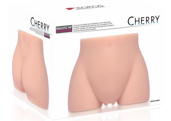 Мастурбатор полуторс с вибрацией Kokos Cherry вагина и анус - фото