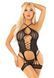 Комплект боди и трусики Leg Avenue Heart Net Cami Garter and String One Size Black - фото товара